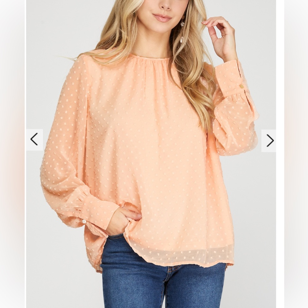 Peach Blush Dot Top